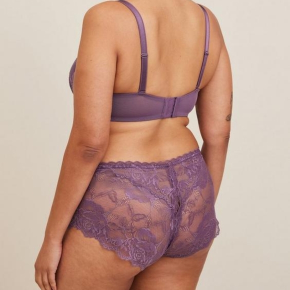 Torrid Sz 5 NWT Floral Lace Cheeky Panty With Open Back Slit - Picture 4 of 5